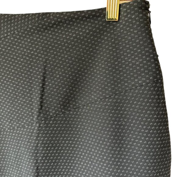 Anthropologie Elevenses Navy Geometric Patterned Skirt Lined Lace Trim Romantic - Picture 10 of 13